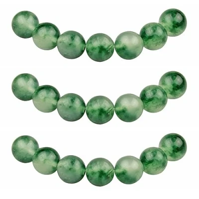Abbildung von MJDCB Perlen zum Auffädeln 12mm 30 stück Grün Moose Jade Halbedelsteine mit Loch Natürliche Lose Runde Steinperlen für Herstellung Schmuck Armbänder Halsketten