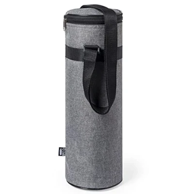 Abbildung von Kühltasche Cooler für Wasserflasche zum Umhängen bis 1,5 L Flasche, Reissverschluss und Verstellbarer Schulterriemen, kleine Drinks, Kühlbox Outdoor Reise von noTrash2003 (Grau)