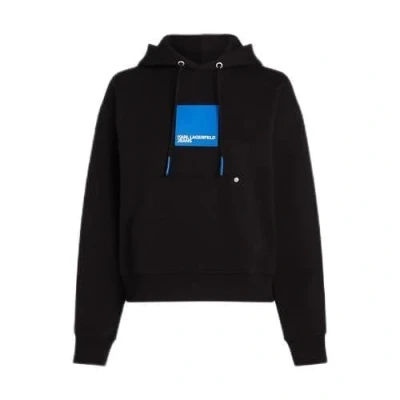 Abbildung von Karl Lagerfeld Jeans BOX LOGO Hoodie Sweatshirt, Damen, Größe: Small, Black