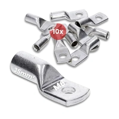 Abbildung von 10 Stück Kalitec HR35 6 Handelsübliche Rohrkabelschuhe 35mm² M6 I ohne Sichtloch Made in Germany