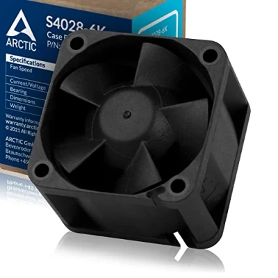 Abbildung von ARCTIC S4028 6K 40x40x28 mm Server Lüfter mit Doppelkugellager, 250 6000 RPM, PWM reguliert, 4 Pin Anschluss, 12 V DC Schwarz