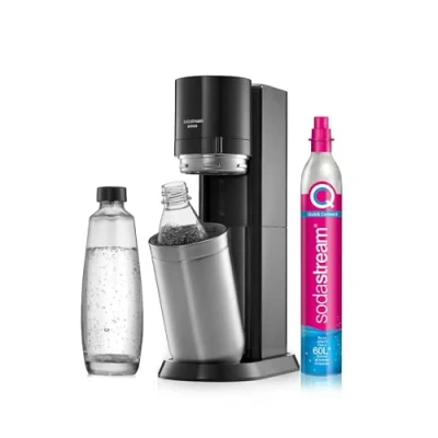 Abbildung von SodaStream E DUO Wassersprudler mit CO2 Zylinder, Standard Pack (1x Glasfl. 1L + 1x KSTFL 1L, DWS)