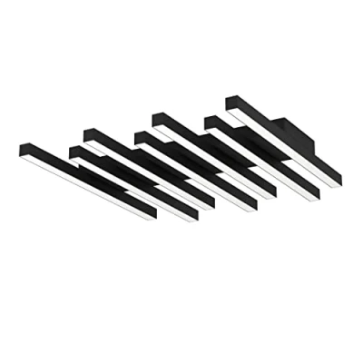 Abbildung von EGLO LED Deckenleuchte Padulari, dimmbare Deckenlampe mit Fernbedienung, Deckenbeleuchtung aus Metall in Schwarz und Kunststoff Weiß, Lampe Wohnzimmer Büro, warmweiß kaltweiß