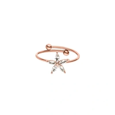 Abbildung von Purelei® Bright Spring Ring, Wasserfester Damenring aus langlebigem Edelstahl mit Blüte Zirkoniasteinen, Verstellbare Ringe von Größe 50 bis 60, Modeschmuck für deinen Look (56 Rosegold)
