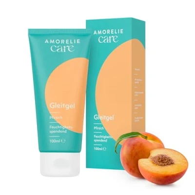 Abbildung von AMORELIE Care Gleitgel Pfirsich mit Geschmack Essbar Wasserbasiert Vegan (100ml)