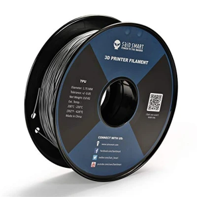 Abbildung von SainSmart flexibles TPU 3D Druck Filament, 1,75 mm, 0,8 kg, Maßgenauigkeit +/ 0,05 Silbrig