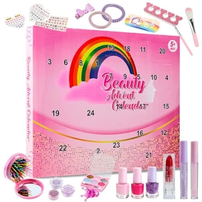 Abbildung von KreativeKraft Adventskalender 2024, 24 Mini Geschenke Ungiftige Kinder Schminke Kosmetik(Beauty)