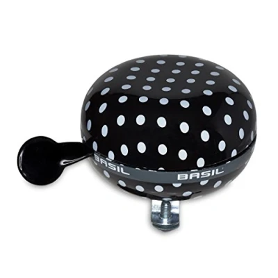 Abbildung von Basil Fahrradklingel Big Bell Polkadot, Black/White, 80 mm