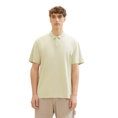 Abbildung von Tom Tailor Denim Herren Relaxed Fit Poloshirt mit Struktur, 32246 Garden Peat, M