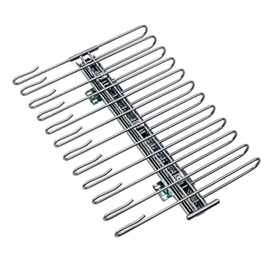Abbildung von WENKO Ausziehbarer Hosenbügel, Halter für 12 Hosen, zur Befestigung im Kleiderschrank, verchromtes Metall, 33 x 10 47 cm, Silber Glänzend, cm