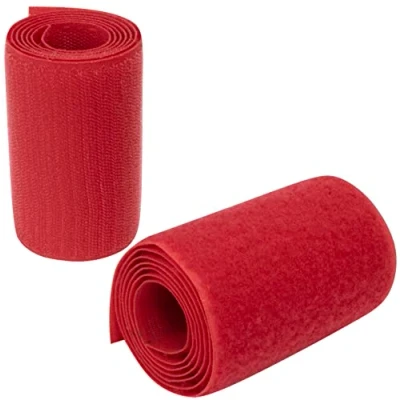 Abbildung von AERZETIX C66016 Klettband/ rolle 100 mm 1 meter organizer/kabelbinder band für kleidersäcke aus polyamid und polyester farbe: himbeerrot