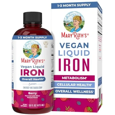 Abbildung von MaryRuth Organics, Liquid Iron, veganes flüssiges Eisen, 450ml, Laborgeprüft, Vegetarisch, Glutenfrei, Sojafrei, Gentechnikfrei