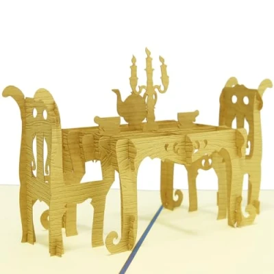 Abbildung von LINPOPUP® Pop Up Karte Restaurant Gutschein 3D Gutscheinkarte zum Essen gehen, Geschenkkarte für eine Essenseinladung, einen Restaurantbesuch, N127