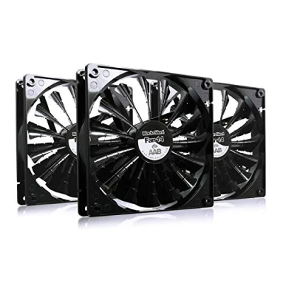 Abbildung von AABCOOLING Black Silent Fan 14 Leise und Efizient 140mm Gehäuselüfter mit 4 Anti Vibration Pads Computer Kühlung, Ventilator Cooling Fan, Prozessor Kühler, 18,6 dB(A), 104 m3/h Wertpaket 3 Stück