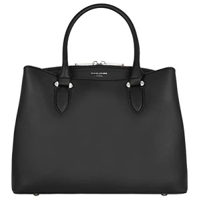 Abbildung von David Jones Damen Handtasche Elegante Frauen Henkeltasche Mittelgroß PU Leder Umhängetasche Shopper Tote Bag Viele Fächer Taschen Crossbody Mode Stilvoll Arbeit Trendy Alltags Schwarz