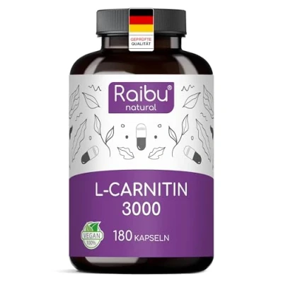 Abbildung von L Carnitin 3000 Hochdosiert 180 Vegane Kapseln mg Tartrat pro Tagesdosis Premium Qualität &amp; Laborgeprüft Reines Stabilste Form von