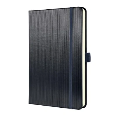 Abbildung von SIGEL CO405 Premium Notizbuch liniert, A5, Hardcover, grau metallic, aus nachhaltigem Papier Conceptum mit Seitenzahlen, Inhaltsverzeichnis, Stiftschlaufe, Falttasche
