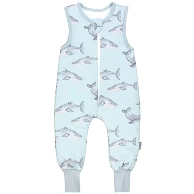 Abbildung von TupTam Baby Ganzjahresschlafsack mit Füßen 2,5 TOG OEKO TEX Unisex, Farbe: Wal, Größe: 104 110
