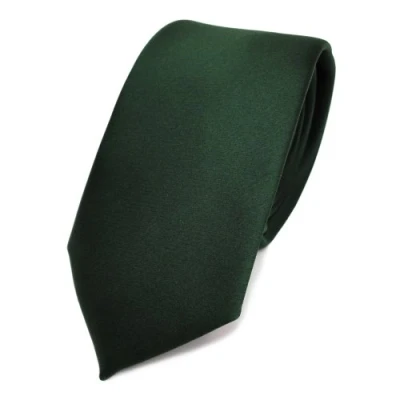 Abbildung von TigerTie Herren Krawatte 6 cm schmale Satin Tie in grün dunkelgrün tannengrün einfarbig uni Business, festliche Veranstaltungen und Freizeit