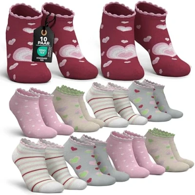 Abbildung von MEDOLY Kinder Sneaker Socken (10 Paar) mit 72% Baumwolle, für Mädchen &amp; Jungen Kurze Kindersocken