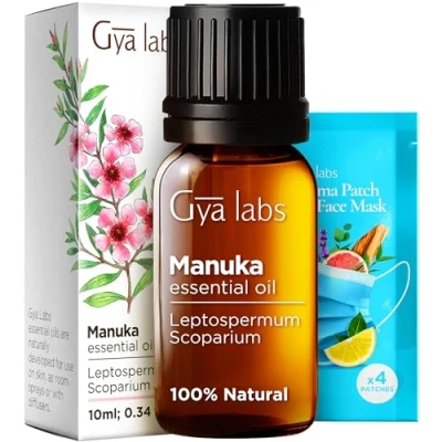 Abbildung von Gya Labs Ätherisches Manuka Öl für die Haut 100% Reines Natürliches Haut, Nägel, Kerzenherstellung und Aromatherapie Kräuter erdiger Duft (10 ml)