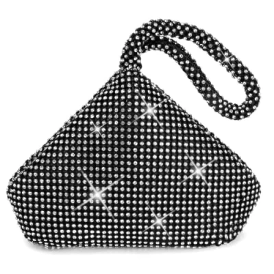 Abbildung von ele ELEOPTION Damen Clutch Strass Handtasche Abendtasche für Party Tanz Hochzeit (Schwarz)