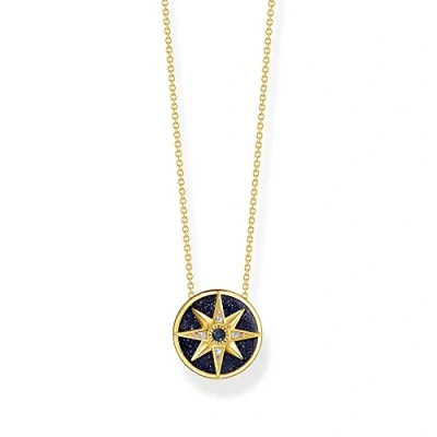 Abbildung von Thomas Sabo Kette Royalty Stern mit Steinen aus 925er Sterlingsilber 750er Gelbgold Vergoldung, Länge: 40cm 45cm, KE2140 963 7 L45V
