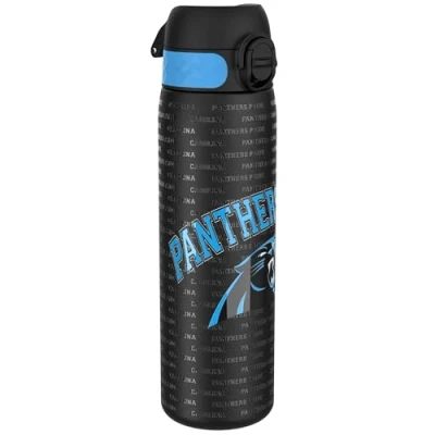 Abbildung von Ion8 Stahl Trinkflasche, 600 ml, Auslaufsicher, Einhandöffnung, Sichere Verriegelung, Spülmaschinenfest, Klappdeckel, Tragegriff, Leicht zu Reinigen, Langlebig, NFL Panthers Design