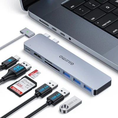 Abbildung von GIISSMO MacBook USB C Adapter, 7 in 2 Adapter für Pro/Air,MacBook Zubehör mit 4K HDMI,Thunderbolt 3 Port, 3.0,USB 2.0, SD und TF Kartensteckplatz Mac Book M3 M2 M1 2024 2021