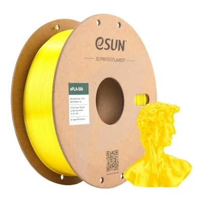 Abbildung von eSUN Seide PLA Filament 1.75mm, Seidig Glänzendes 3D Drucker PLA, Maßgenauigkeit +/ 0.05mm, 1kg Spule (2.2 LBS) Druck für Drucker, Gelb