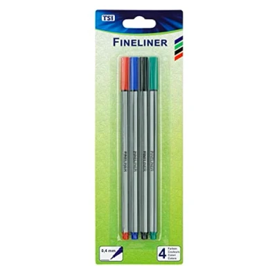 Abbildung von TSI Fineliner 4 Farben (rot/grün/blau/schwarz), Art. Nr. 38713