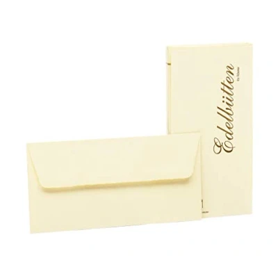 Abbildung von Rössler Papier 2032388803 Briefumschläge DIN Lang, gehämmert, 20 Stück, ivory