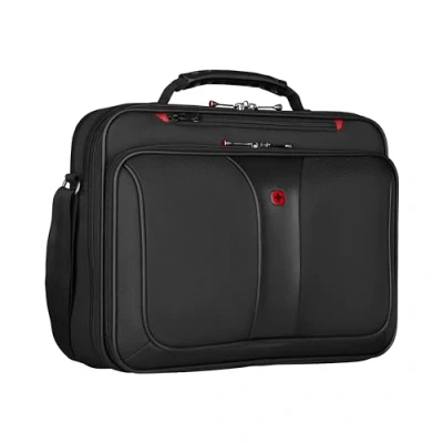 Abbildung von WENGER Legacy 16 Laptop Tasche zum Umhängen, Notebook bis Zoll, Aktentasche, Organizer, 15 l, Damen Herren, Büro Business Reisen Uni, Schwarz, 600647