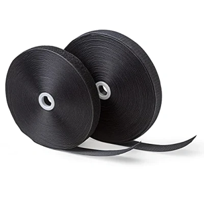 Abbildung von IPEA Klettband zum Nähen 20 mm Schwarz 25 Meter Länge (nicht selbstklebend) extra starker Streifen für Einrichtung, Zuhause, Kleidung Haken und Ring