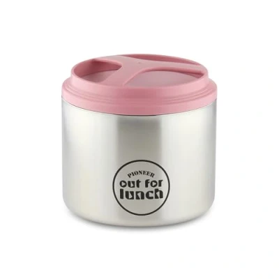 Abbildung von Pioneer HIB 1000/P vakuumisolierte Lunchbox, auslaufsichere Lebensmittel /Suppenflasche mit extra breiter Öffnung, 4 Stunden heiß, 8 kalt, 18/10 Edelstahl Rosa, 1 Liter