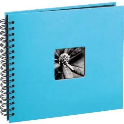 Abbildung von Hama Fotoalbum 28x24 cm (Spiral Album mit 50 schwarzen Seiten, Fotobuch Pergamin Trennblättern, zum Einkleben und Selbstgestalten) türkis