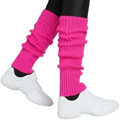 Abbildung von Hatstar Sexy Damen Bein Stulpen Neon Strümpfe für 80er Jahre 80s Motto Party Kostüm Accessoires Fasching Karneval Tanzen Aerobic (neon pink)