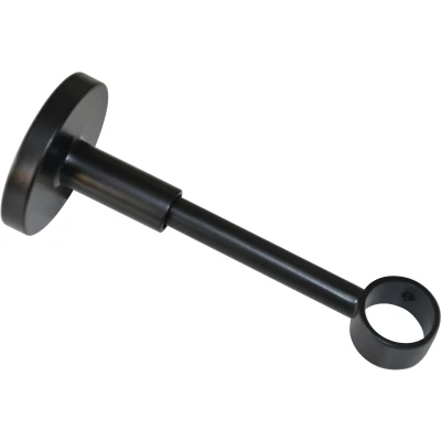Abbildung von GARDINIA Träger mit Metallmontageplatte für Gardinenstange, 1 läufig, Geschlossen, Inkl. aller Montage Teile, Serie Chicago, Ø 20 mm, Metall, Schwarz matt