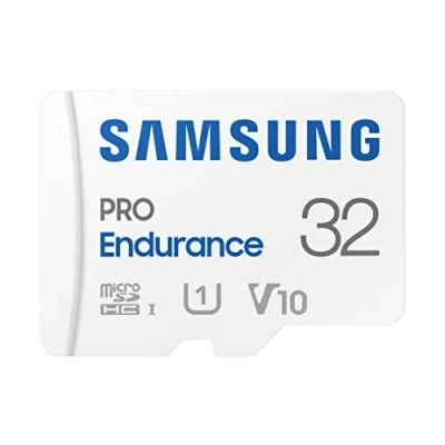 Abbildung von Samsung PRO Endurance microSD Karte + SD Adapter, 32 GB, Für Videoüberwachungssysteme, Dashcams und Bodycams,UHS I U3, Full HD &amp; 4K UHD, 100 MB/s Lesen, 40 Schreiben, MB MJ32KA/EU
