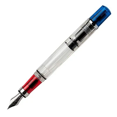 Abbildung von Twsbi Diamond 580 RBT Füllfederhalter, Durchsichtig, Blau / Rot EF