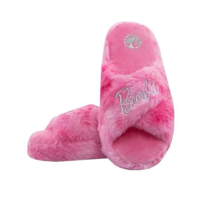 Abbildung von Barbie Hausschuhe Plüsch Schlappen Mädchen Kinder Rosa 29
