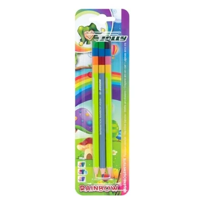 Abbildung von JOLLY Supersticks Rainbow, 3 Farbstifte, Farbkombinationen, 4 Farben in einem Stift, bruchsicher, kinderfest, leuchtende und satte Farben, für Malanfänger