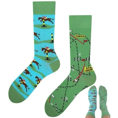 Abbildung von TODO Lustige Pferde Socken Damen und Pferdemotiv Herren (39 42, Jockey &amp; Parcours)