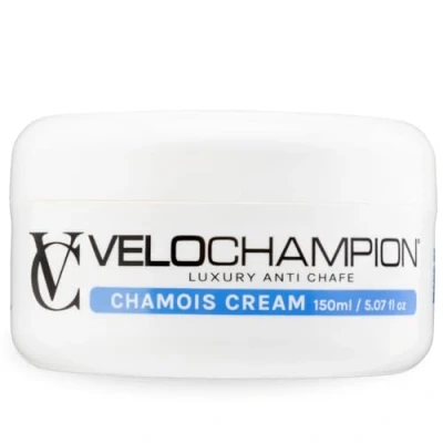 Abbildung von VeloChampion Luxus Chamois Sitzcreme zum Radfahren &amp; Laufen Vegane Anti Chafing Creme für Männer und Frauen. Reduziert Reibung im Sattel, an den Oberschenkeln Füßen (150ml)
