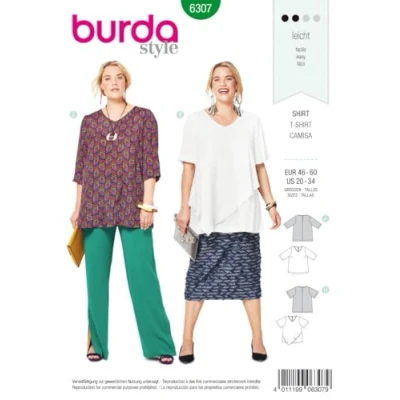 Abbildung von Burda Schnittmuster 6307 Jacke [Damen, Größe 46 60] zum Selbernähen, ideal für Anfänger [L2]