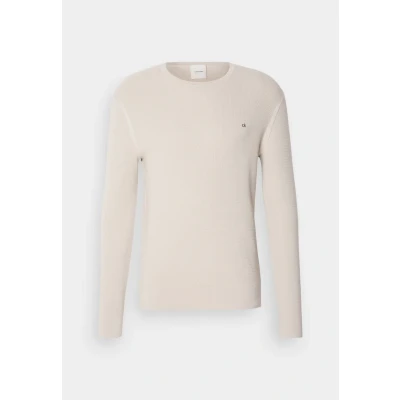 Abbildung von Calvin Klein Waffle Texture Sweater Strickpullover, Herren, Größe: XL, Silver lining