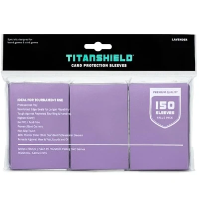 Abbildung von TitanShield Premium Lavender 150 Sleeves Standard Size Board Game Trading Card Deck Protector for Magic The Gathering MTG, Baseball Collection, Dropmix