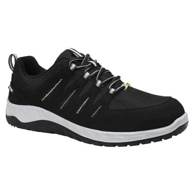 Abbildung von ELTEN Sicherheitsschuhe MADDOX black grey Low ESD S3, Damen und Herren, Textil, Stahlkappe, leicht, sportlich, Schwarz/Grau, Größe: 35
