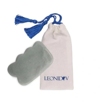 Abbildung von Leonidov® Gua Sha Stein aus Jade Massagestein fürs Gesicht Rechteck 8x5 cm Idealer Guasha Gesichtsmassage