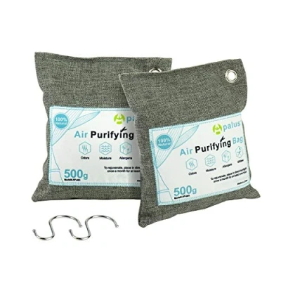 Abbildung von Apalus Luftentfeuchter Auto, Natürliche Bambus Aktivkohle, Auto Lufterfrischer &amp; Raum Erfrischer, Perfekter Geruchs und Feuchtigkeits Entferner für Wohnung, Schlafzimmer, Schränke, 2 x 500g